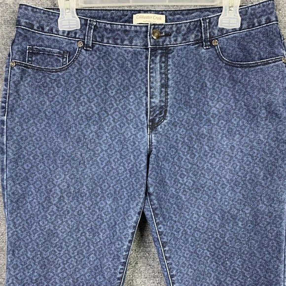 Coldwater Creek Dark Pattern Denim Natural Fit Bermuda Short No Size Tag 34Waist - Picture 2 of 11